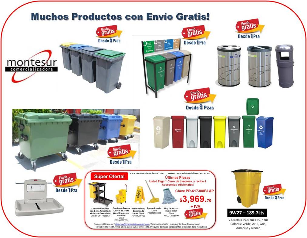 Contenedores Rubbermaid, Contenedores de Basura Rubbermaid